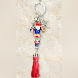 Arizona Wildcats Beaded Keychain Purse Bag Charms NCAA